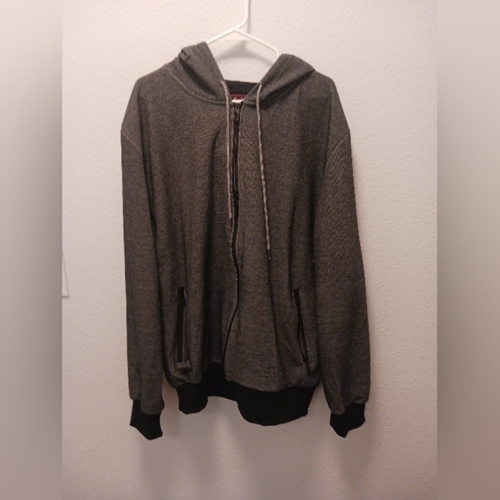 Galaxy By  HARVIC  Grey Black Full  Zip Hoodie Jacket  XXL  Sweater Mens